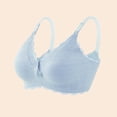 thumbnail image 1 of LYEAA Bras for Pregnancy Wireless Maternity Nursing Bras Breastfeeding Solid Lace Openable Breathable Bras Comfort Women's Sleep Bras Blue 2XL, 1 of 5