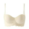 thumbnail image 1 of LYEAA Bras for Women Comfortable No Wires Push up Padded Wireless Daily Bras Wirefree Lift Soft Bralette Breathable Sleeping Bras White L, 1 of 2