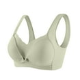 thumbnail image 1 of LYEAA Breastfeeding Bras for Women Plus Size Wireless Maternity Nursing Bras Pregnant Seamless Solid Openable Breathable Bras Comfort Push Up Sleep Bras Green 2XL, 1 of 4