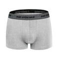 thumbnail image 1 of LYEAA Breathable Boxers Men Cotton Soft Trunks Solid Comfortable Underpants Elastic Waistband Fashion Support Pouch Underwear No fly Gray S, 1 of 8
