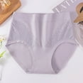 thumbnail image 1 of LYEAA Cotton Briefs for Women Plus Size High Waisted Cool Underwear Breathable Comfort Solid Daily Panties Full Fashionable Underpants Gray 3XL, 1 of 3