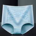 thumbnail image 1 of LYEAA Cotton Underwear for Women High Cut High Waisted Cool Briefs Breathable Comfort Solid Daily Panties Full Fashionable Underpants Blue L, 1 of 5