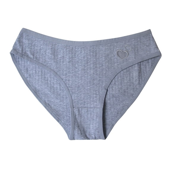 LYEAA Cotton Womens Underwear Bikini Low Rise Cool Briefs Breathable Comfort Solid Daily Panties Fashionable Underpants Gray S