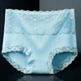 thumbnail image 1 of LYEAA Cotton Womens Underwear High Cut High Waisted Cool Briefs Breathable Comfort Solid Lace Daily Panties Full Fashionable Underpants Blue 2XL, 1 of 6