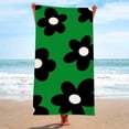 thumbnail image 1 of LYEAA Cute Beach Towel Microfiber 70x150cm Sandproof Multi-Purpose Towel Beach Mat Flower Beach Towel Lightweight Bath Towel for Travel Vacation Swimming Pool Green, 1 of 3