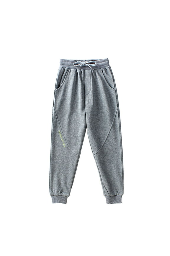Drawstring Pants for Boys Full Length Loose Side Pockets Lounge Trousers Casual Knit Pants