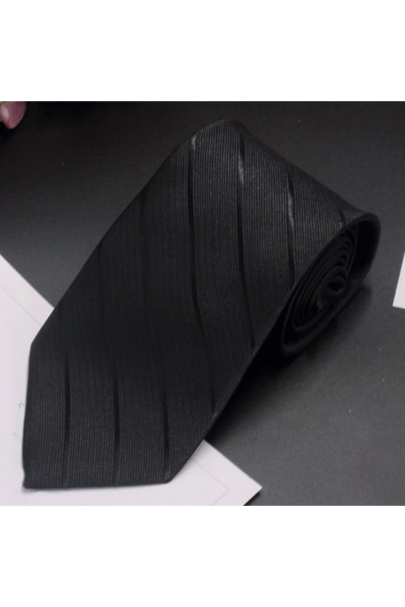 Dress Ties for Men Long Classic Solid Self Tie Neckties Business Formal Neck Tie Party Wedding Prom Club Suit Neckwear Black