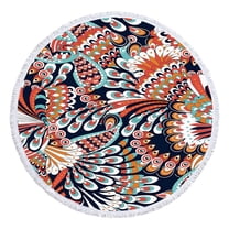 LYEAA Extra Large Beach Towel Microfiber 155x155cm Sandproof Seaside Sitting Blanket Shawl Sweat Towel Round Multi-Purpose Towel Lightweight Beach Towel for Travel Vacation Swimming Pool