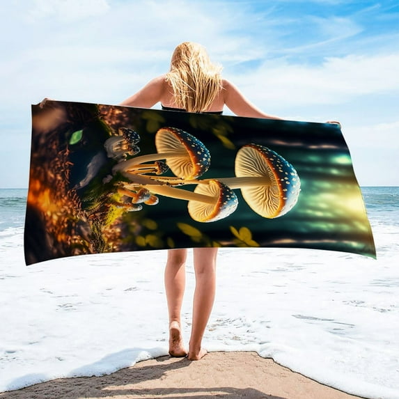 LYEAA Extra Large Beach Towel Microfiber 75x150cm Sandproof Beach Blanket Bath Towel Seaside Sitting Blanket Lightweight Multi-Purpose Towel for Travel Vacation Swimming Pool