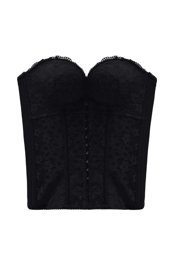 Floral Corsets for Women Strapless Steel Ring Overbust Bustier Lace Push up Shapewear Going out Club Tubu Tops
