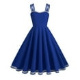 thumbnail image 1 of LYEAA Formal Holiday Party Dresses Sleeveless Plus Size Elegant Loose Midi A Line Wedding Guest Dresses Solid 1950s Vintage Prom Birthday Flowy Summer Ball Gown Women's Dresses Blue 2XL, 1 of 5
