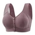 thumbnail image 1 of LYEAA Front Closure Bras for Older Women Plus Size Wireless Push Up Bras Wide Strap Bras Stretch No Wire Lift Shape Bralette Soild Breathable Soft Bras Comfortable Everyday Bras T-Shirt Bras Purple, 1 of 8