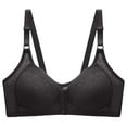 thumbnail image 1 of LYEAA Front Closure Bras for Women Plus Size Soft No Wire Push up Everyday Bras Wireless Support Solid Lightly Lined Lift Sleep Bras Comfortable Wirefree Breathable Shaping Daily Bralette Black L, 1 of 6