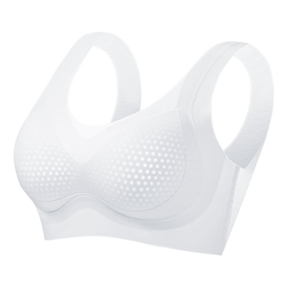 LYEAA Full Coverage Bras for Women Wireless Push Up Bralette Lightweight Wide Straps Breathable Soft Everyday Bra Gray 3XL