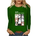 thumbnail image 1 of LYEAA Halloween Cute Graphic Tees for Women Long Sleeve Plus Size Crew Neck Regular Straight Cuff Casual Wear Ghost Holiday Clothes Green 2XL, 1 of 4