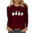 thumbnail image 1 of LYEAA Halloween Plus Size Graphic Tees Long Sleeve Crew Neck Regular Straight Cuff Casual Wear Ghost Holiday Clothes Wine M, 1 of 1