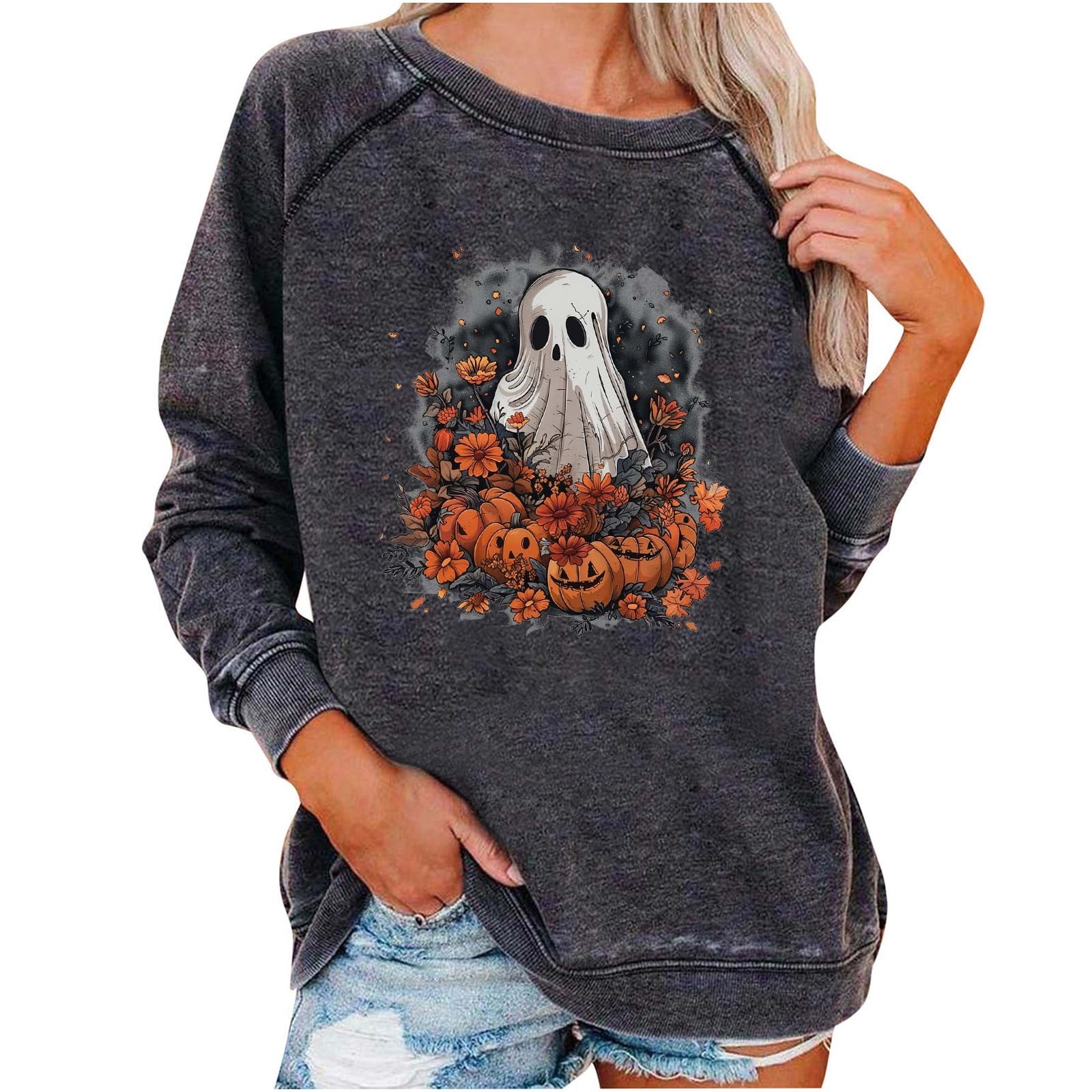 Christmas Ghost Face Ladies Raglan main image 1