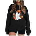 thumbnail image 1 of LYEAA Halloween Sweatshirts for Women Long Sleeve Crew Neck Regular Ribbed Cuff Oversized Casual Wear Ghost Holiday Clothes Black M, 1 of 1