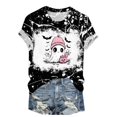 thumbnail image 1 of LYEAA Halloween T-Shirts for Women Short Sleeve Crew Neck Regular Straight Cuff Casual Wear Ghost Holiday Clothes Black S, 1 of 5