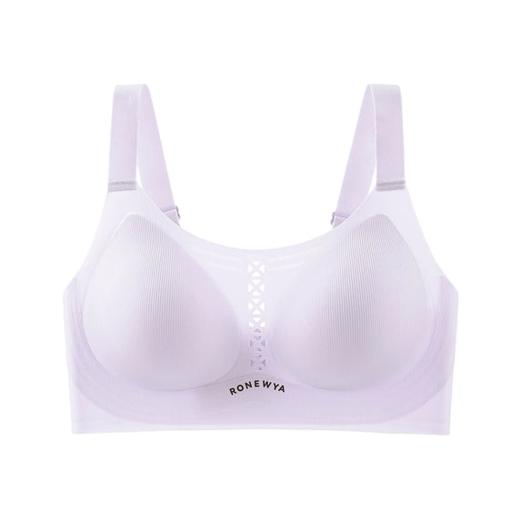 LYEAA Jelly Bras for Women Push up Seamless Wirefree Bralette Full Coverage Keyhole Soft Comfortable Everyday Bra Purple M
