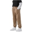 thumbnail image 1 of LYEAA Jogger Pants for Boys Elastic Waist Full Length Side Pockets Solid Color Childrens Casual Pants, 1 of 2