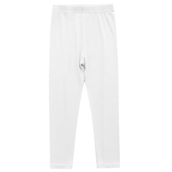 LYEAA Kid Tough Leggings Tough Thermal Elastic Waist Lightweight Solid Color Ankle Pants 3-13T