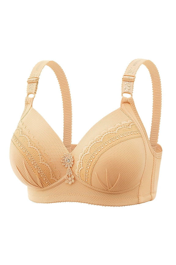 Lace Bras for Women Push up Lightly Lined Wireless Daily Bras Wirefree Adjustable Strap Lift Soft Bralette No Wire Breathable Comfort Sleeping Bras Gray 2XL