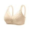 thumbnail image 1 of LYEAA Lace Bras for Women Wireless Soft No Wire Cotton Push up Everyday Bras Support Solid Lightly Lined Lift Sleep Bras Comfortable Wirefree Breathable Shaping Daily Bralette Beige 2XL, 1 of 4