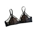 thumbnail image 1 of LYEAA Lace Bras for Women Without Underwire Soft No Wire Push up Everyday Bras Wireless Support Solid Lightly Lined Lift Sleep Bras Comfortable Wirefree Breathable Shaping Daily Bralette Black M, 1 of 3