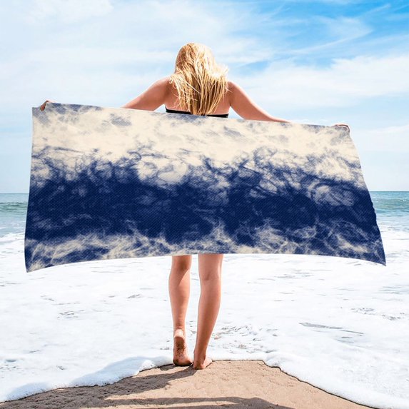 LYEAA Large Beach Towels Microfiber 75x150cm Sandproof Beach Towel Beach Blanket Bath Towel Lightweight Shawl Sweat Towel for Travel Vacation Swimming Pool White