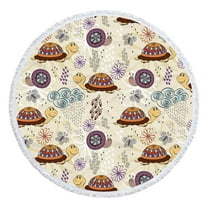 LYEAA Large Beach Towels Microfiber 155x155cm Beach Mat Thick Beach Towel Round Beach Blanket Lightweight Seaside Sitting Blanket for Travel Vacation Swimming Pool