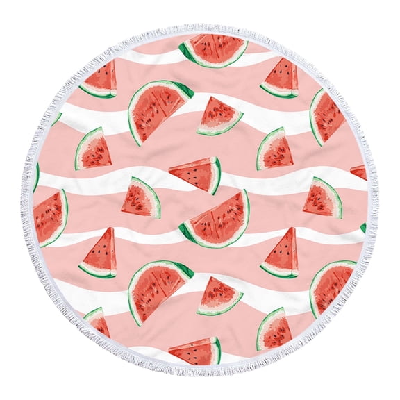 LYEAA Large Beach Towels Microfiber 155x155cm Beach Towel Thick Beach Blanket Round Bath Towel Lightweight Shawl Sweat Towel for Travel Vacation Swimming Pool