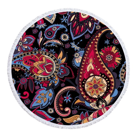 LYEAA Large Beach Towels Microfiber 155x155cm Sandproof Beach Blanket Bath Towel Round Seaside Sitting Blanket Lightweight Multi-Purpose Towel for Travel Vacation Swimming Pool