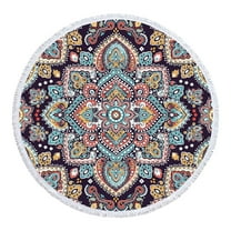 LYEAA Large Beach Towels Oversized Microfiber 155x155cm Sandproof Bath Towel Seaside Sitting Blanket Round Shawl Sweat Towel Lightweight Beach Mat for Travel Vacation Swimming Pool