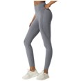 thumbnail image 1 of LYEAA Leggings Yoga for Women High Waist Butt Lifting Pants Ankle Length Workout Elastic Pants Stretch Shapewear Running Tight-fitting Athletic Casual Soft Pants Breathable Pants Gray S, 1 of 5