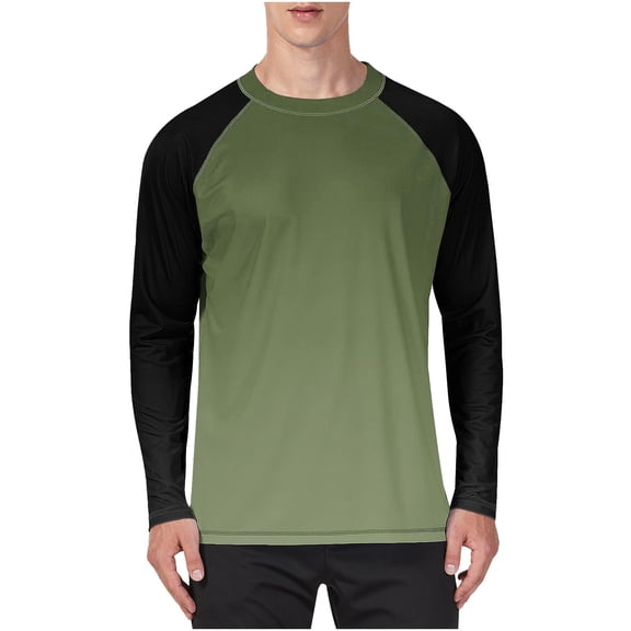 LYEAA Long Sleeve Shirts for Men UPF50+ Sun Protection Lightweight Shirt Crewneck Breathable Tops Fishing Hiking Activewear