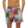 thumbnail image 1 of LYEAA Men Swim Trunks Plus Size Elastic Waist Summer Beach Big Men's Shorts Graphic Drawstring Surfing Board Shorts Casual Loose Sports Fashion Comfort Swimwear Bathing Suit with Pockets L, 1 of 5