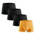 thumbnail image 1 of LYEAA Men Underwear Pack of 4 Ice Silk Stretch Soft Breathable Boxers Plus Seamless Loose Comfortable Athletic Underpants Cool Dry Elastic Waistband Fashion Support Pouch Briefs No fly Yellow 3XL, 1 of 2