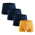 thumbnail image 1 of LYEAA Men Underwear Pack of 4 Ice Silk Stretch Soft Breathable Boxers Solid Plus Seamless Loose Comfortable Athletic Underpants Cool Dry Elastic Waistband Fashion Support Pouch Briefs No fly Blue XL, 1 of 2