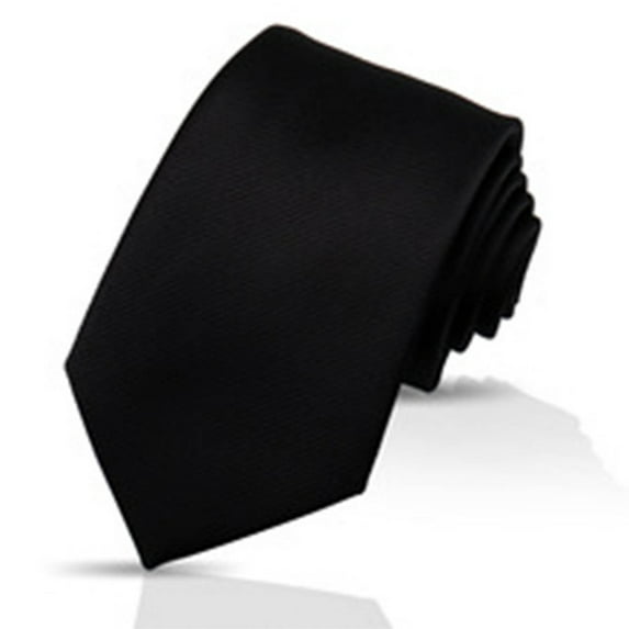 LYEAA Men's Neckties Solid Color Self Tie Business Formal Men Neck Tie Party Wedding Prom Club Suit Neckwear Black