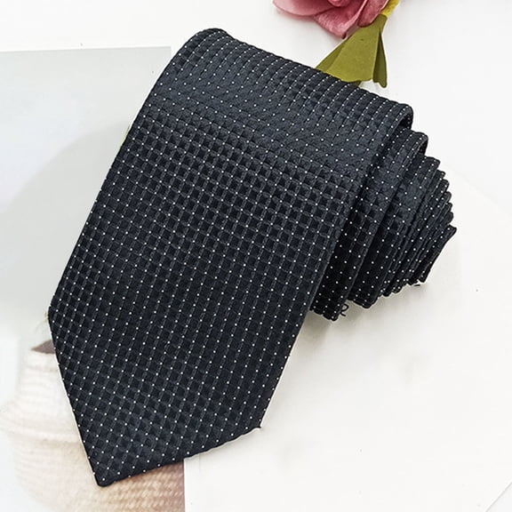 LYEAA Men's Skinny Tie, Solid Plain Satin Feel Necktie for Weddings Parties Formal Business Casual, Fashion Modern Slim Tie for Suits & Occasions