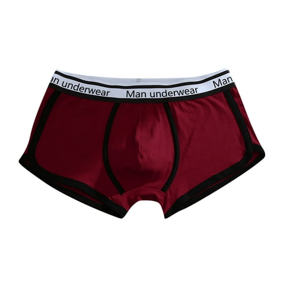 LYEAA Men's Underwear with Support Cotton Soft Breathable Boxers Solid Seamless Comfortable Underpants Elastic Waistband Fashion Pouch Briefs No fly Red XL