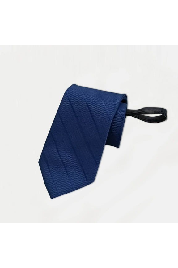 Men's Zipper Ties for Shirts Long Classic Strip Pre-tied Neckties Business Formal Men Neck Tie Party Wedding Prom Club Suit Neckwear Blue