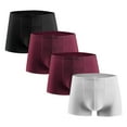 thumbnail image 1 of LYEAA Mens Athletic Underwear Pack of 4 Ice Silk Stretch Soft Breathable Boxers Plus Seamless Loose Comfortable Underpants Cool Dry Elastic Waistband Fashion Support Pouch Briefs No fly Silver L, 1 of 2