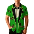 thumbnail image 1 of LYEAA Mens St.Patricks Day Shirt Collared Short Sleeve Shirt Clover Print Lightweight Button down Blouses Summer Holiday Tops, 1 of 8