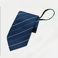 thumbnail image 1 of LYEAA Mens Suit Zip Ties Long Classic Strip Pre-tied Neckties Business Formal Men Neck Tie Party Wedding Prom Club Neckwear Blue, 1 of 3