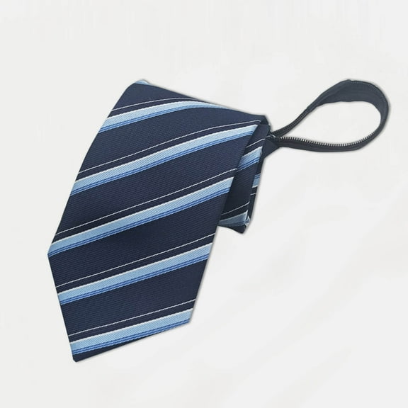 LYEAA Mens Suit Zip Ties Long Classic Strip Pre-tied Neckties Business Formal Men Neck Tie Party Wedding Prom Club Neckwear Gray