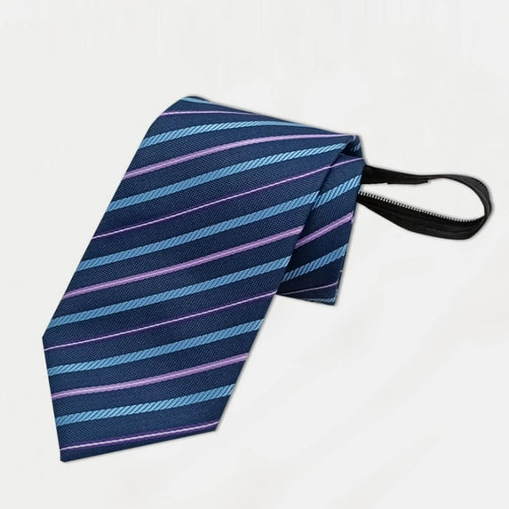 LYEAA Mens Suit Zip Ties Long Classic Strip Pre-tied Neckties Business Formal Men Neck Tie Party Wedding Prom Club Neckwear Pink