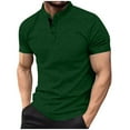 thumbnail image 1 of LYEAA Mens Tees Short Sleeve Big Crewneck Button Summer T-Shirts Solid Fashion Casual Outdoor Tee Tops Breathable Comfortable Soft Everyday Clothes Green XL, 1 of 5