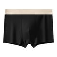 thumbnail image 1 of LYEAA Mens Trunk Underwear Cotton Soft Breathable Boxers Solid Plus Comfortable Underpants Elastic Waistband Fashion Support Pouch Briefs No fly Black L, 1 of 2